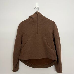 Lululemon Looped Terry Fleece Half-Zip Hoodie Java Size 4 Brown